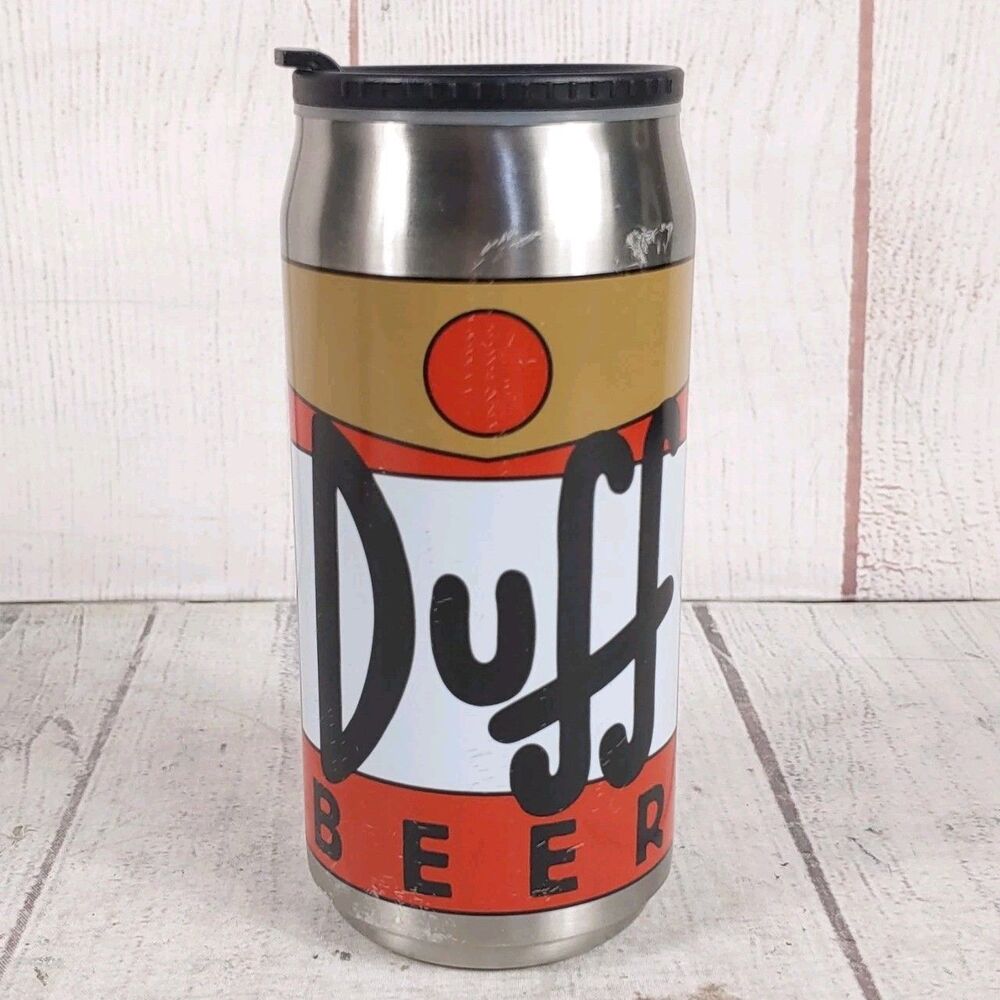 The Simpsons Duff Beer Travel Tumbler Cup 2017 Stainless Steel Universal Studios